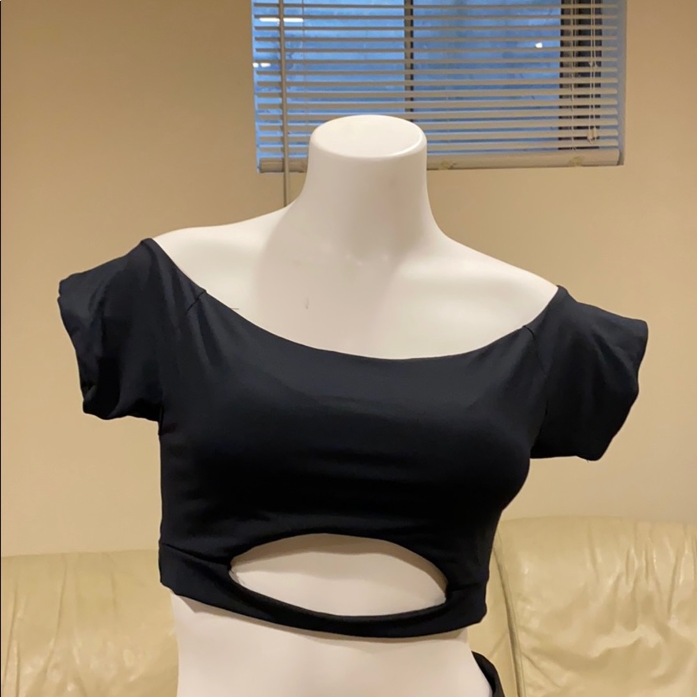 Cheeky Gal Black Crop Swim Top